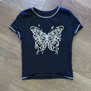 H&M Butterfly Cropped Short Sleeve (size 12/14)